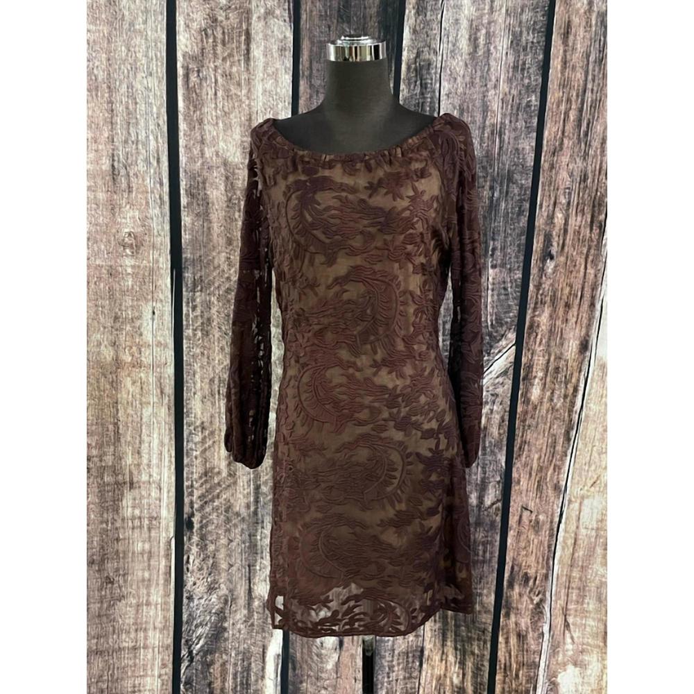 NEW ROCKWELL THARP lace dress in brown
